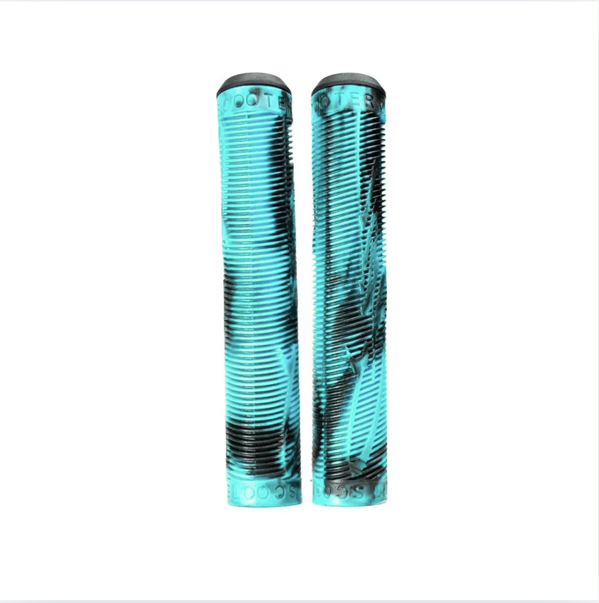 Scooter Grips - Grit - Cyan & Black