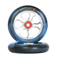 Scooter Wheels - Grit - 110mm - Silver & Blue Black Swirl (Pair)
