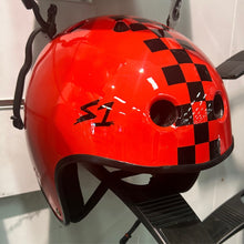 Load image into Gallery viewer, S1- Retro lifer helmet - Red gloss with checkers
