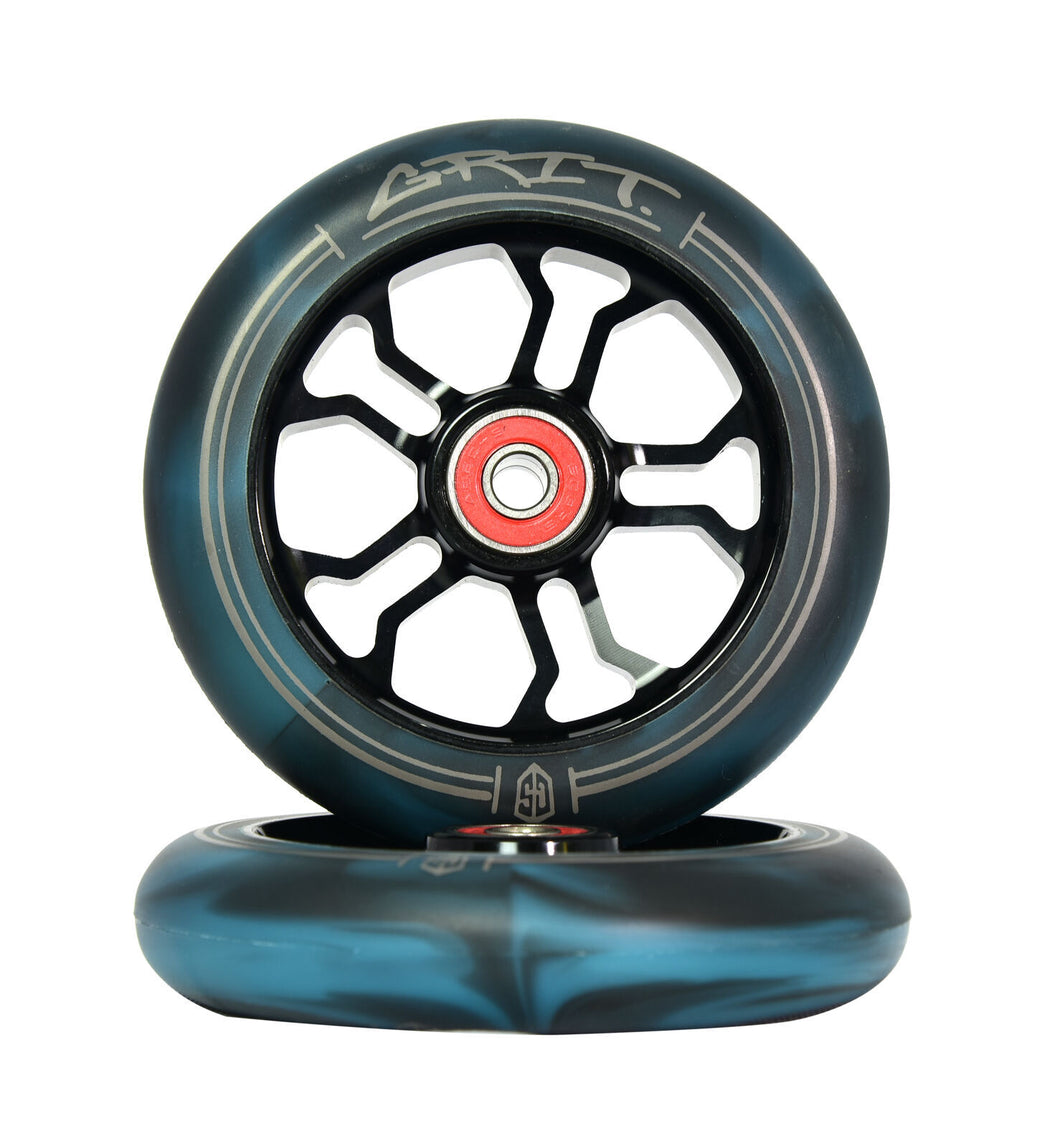 Scooter Wheels - Grit - 110mm - Blue Black Teal Swirl (Pair)