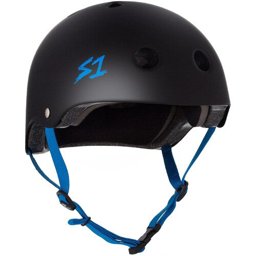 S1 Lifer Helmet - Matte Black/Cyan Straps (XS - XXXL)