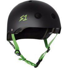Load image into Gallery viewer, S1 Lifer Helmet - Matte Black/Green Straps (XS-XXXL)
