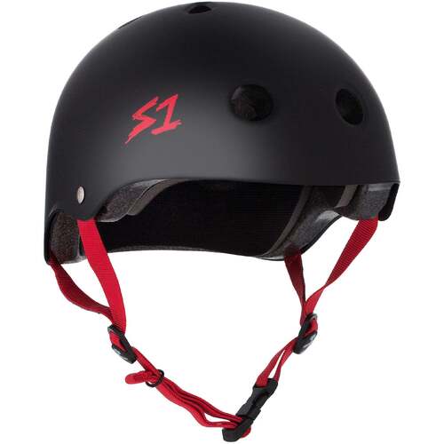 S1 Lifer Helmet - Matte Black/Red Straps (XS-XXXL)