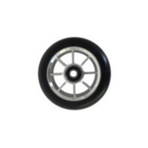 Scooter Wheels - 8 Spoke - 110mm -Silver Core/Black - (pair)